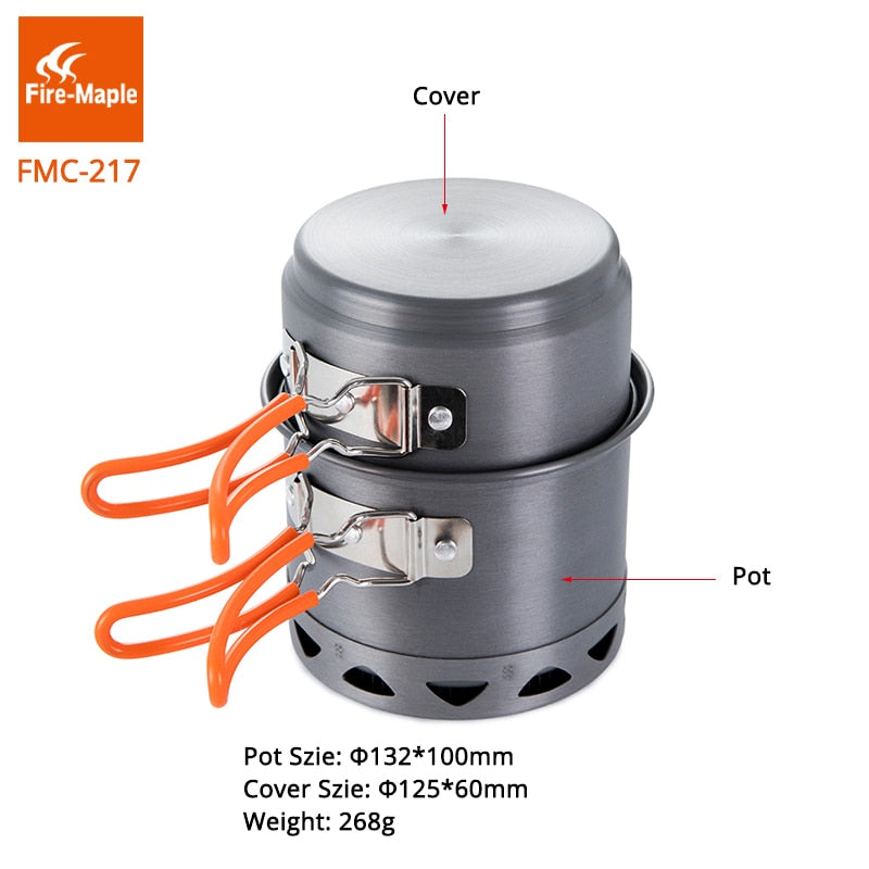 Fire Maple Pots Set  Foldable Heat Exchang Pot FMC-217 - KiwisLove