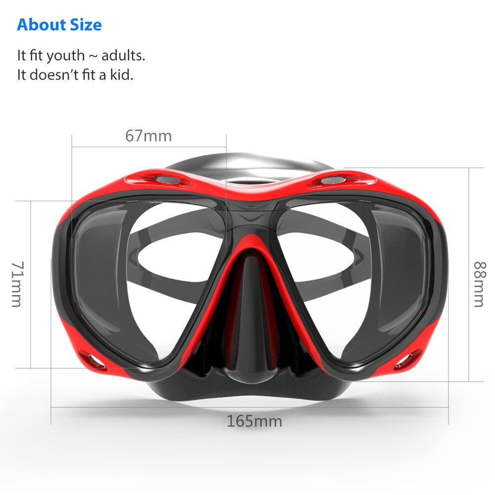 Copozz Professional Skuba Diving Mask Goggles Watersports Snorkel - KiwisLove