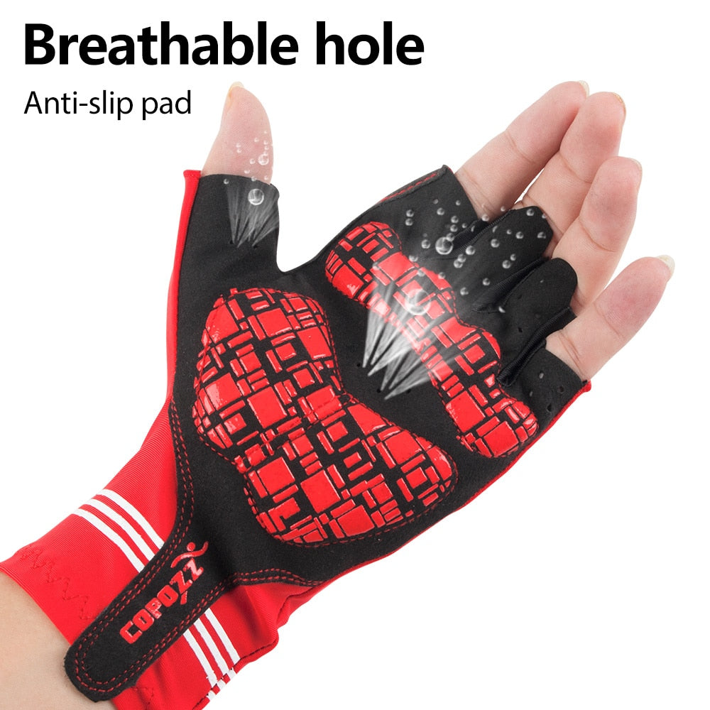 COPOZZ Anti Slip Riding Bicycle Gloves Gel Pad Short Half Finger Cycling - KiwisLove