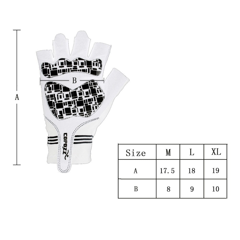 COPOZZ Anti Slip Riding Bicycle Gloves Gel Pad Short Half Finger Cycling - KiwisLove