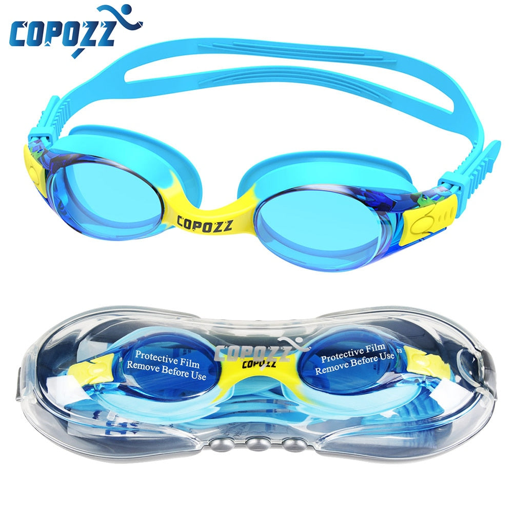 COPOZZ Swimming Goggles Kids Age 3-10 Waterproof Swimming Glasses - KiwisLove