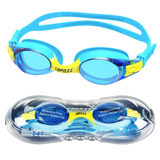 COPOZZ Swimming Goggles Kids Age 3-10 Waterproof Swimming Glasses - KiwisLove