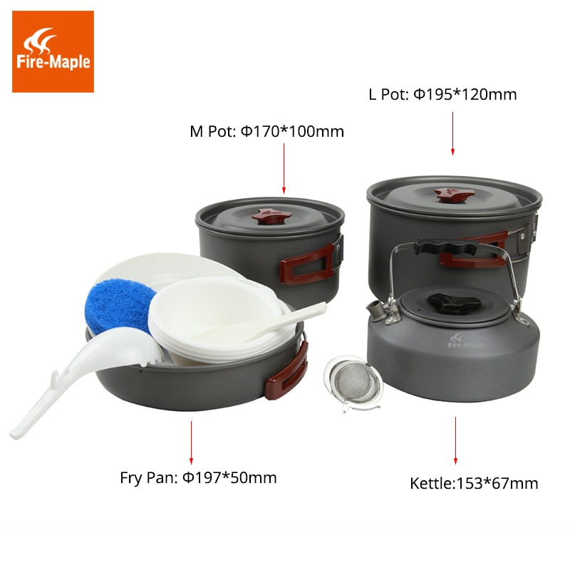 Fire Maple Frying Pan Foldable  Alloy 1Fry Pan 2 Pots 1 Kettle FMC-209 - KiwisLove