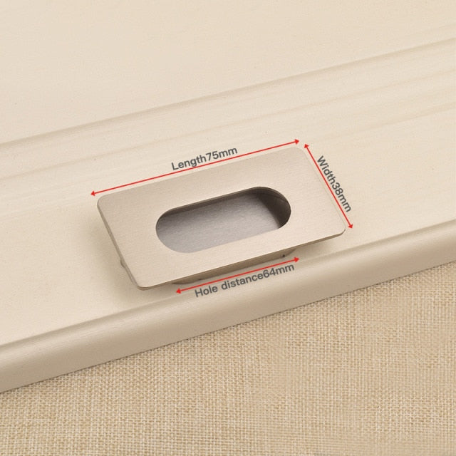 Hidden Door Handles Zinc Alloy Recessed Pull Sliding Door - KiwisLove