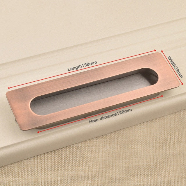 Hidden Door Handles Zinc Alloy Recessed Pull Sliding Door - KiwisLove