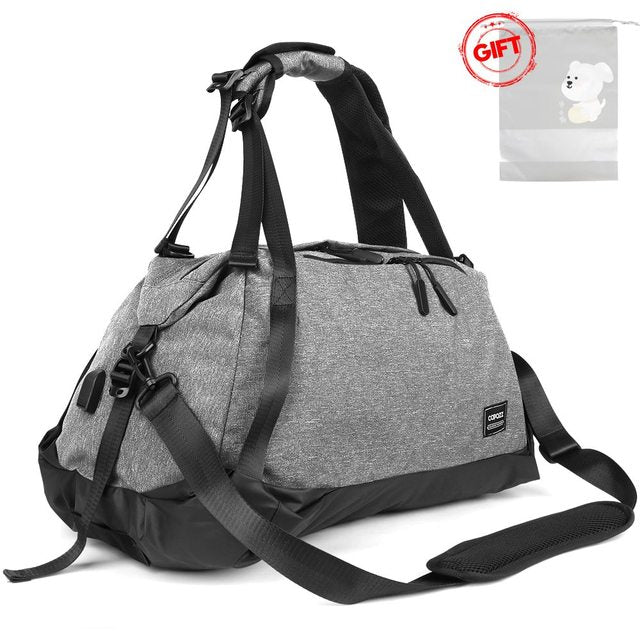 COPOZZ Gym Bag USB Charging Shoe Compartment 35-55L Capacity Gray - KiwisLove