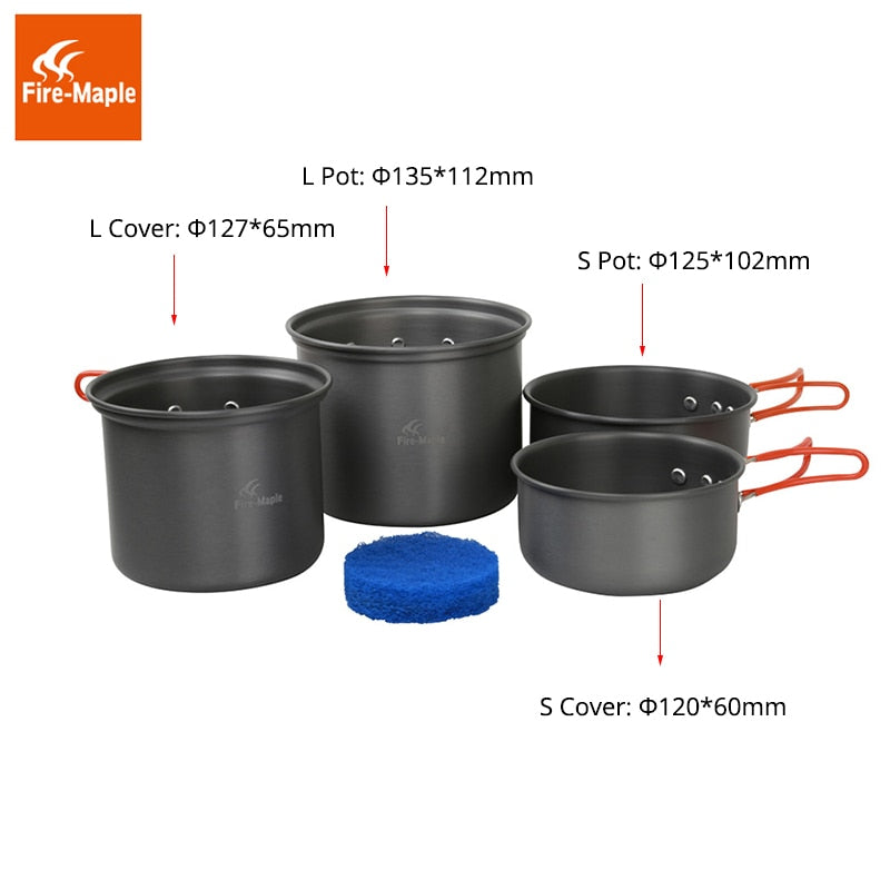 Fire Maple  FMC-208 Pots Set Outdoor Camping Foldable Cooking Crockery - KiwisLove