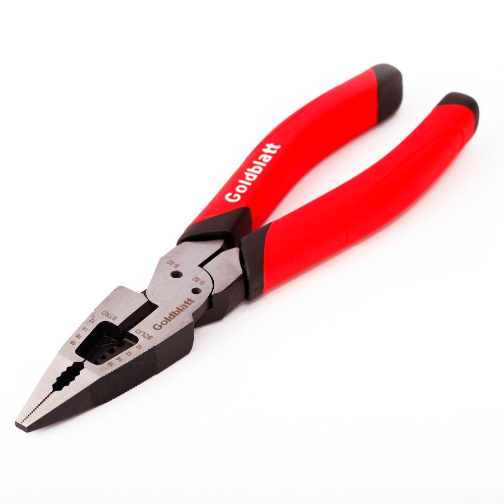 Goldblatt 8 inch Long Nose Pliers Multi Functional Plier Cable Wire Cutter Plier - KiwisLove