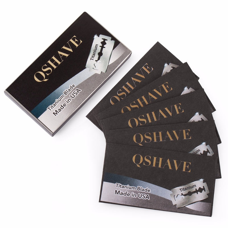 Qshave IT Razor Blade Straight  Titanium Double Edge Classic Safety  100 Blades - KiwisLove