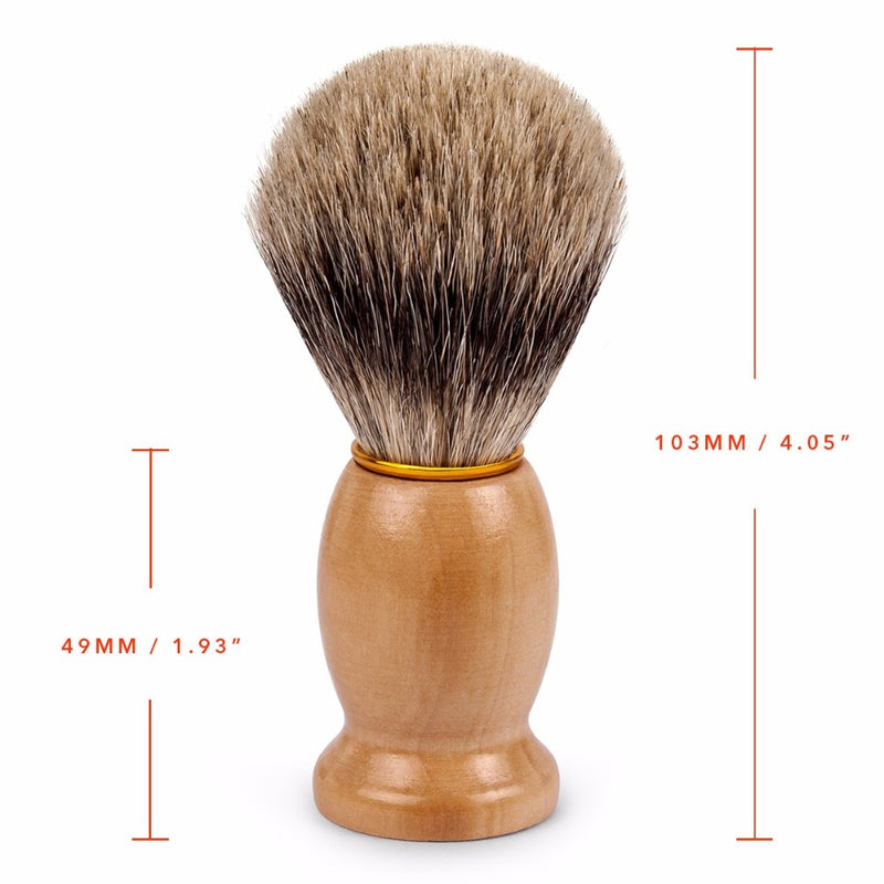 Qshave Pure Badger Hair Razor Shaving Brush 100% for Safety Straight Classic Safety Razor IT 10.3cm x 4.9cm Brown Tree Color - KiwisLove