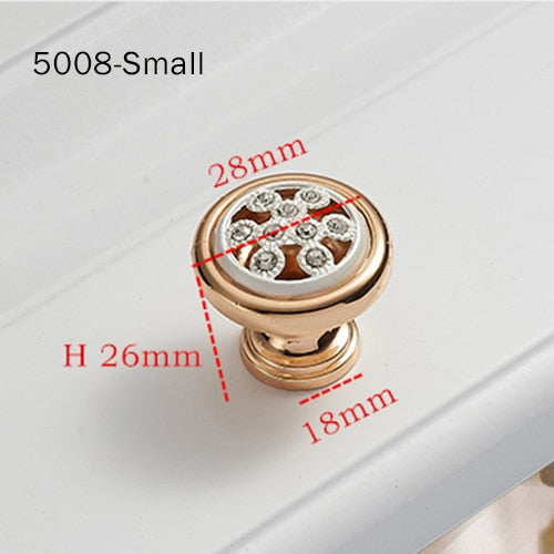 Champagne Gold Door Handles With Diamond Luxury Zinc Alloy - KiwisLove