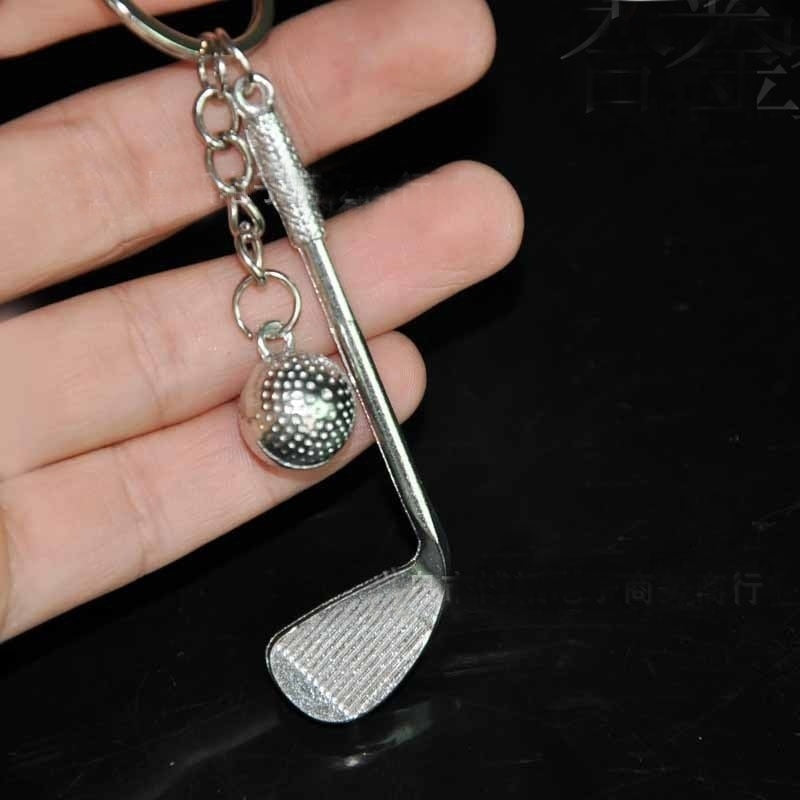 Beautiful Alloy Silver Golf Club Ball Key Ring For Bag Purse Pendant - KiwisLove