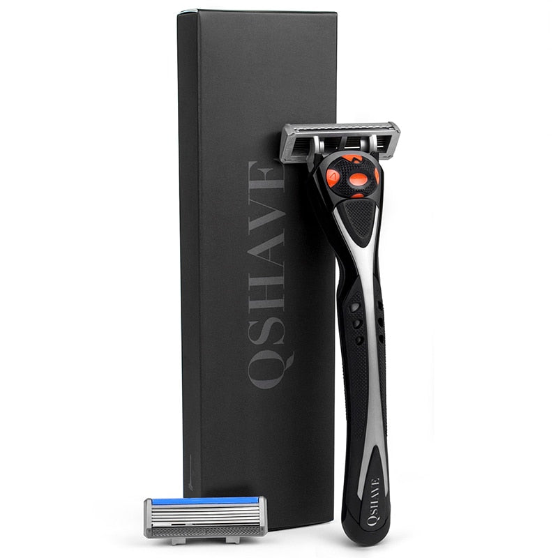 Qshave Black Spider Man Manual Shaving Razor (1 Handle + 2pc X5 Blade) - KiwisLove