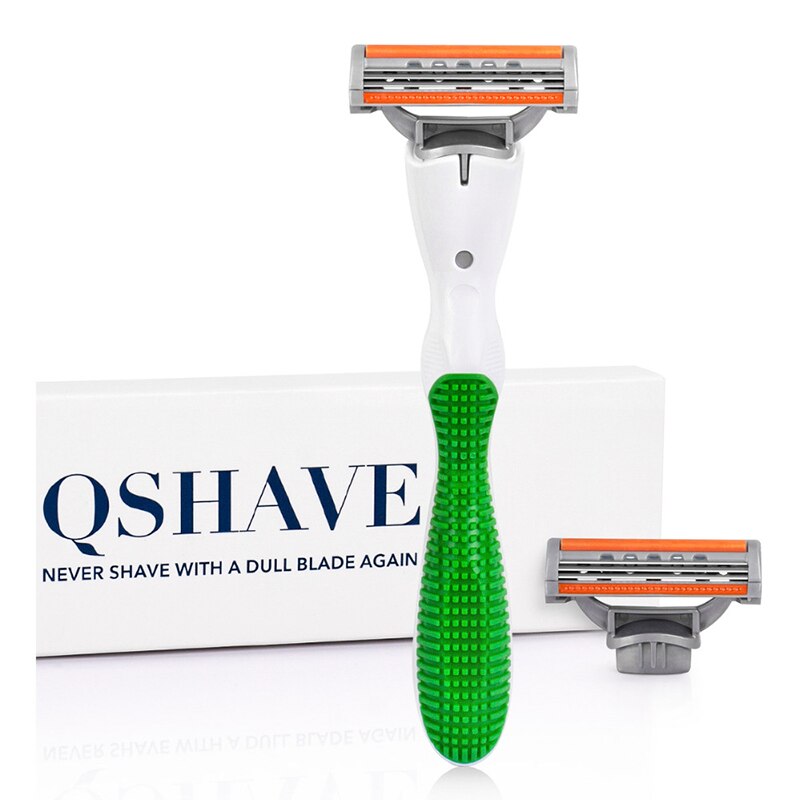 Qshave Women Bikini Shaving Razor Handle & 2pcs X3 Blade - KiwisLove