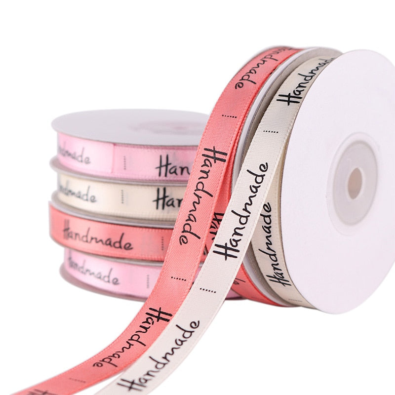 3/8'' (10mm) 25 Yards Handmade Printed Polyester Ribbon For Bow Craft Wedding - KiwisLove