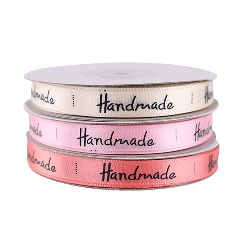3/8'' (10mm) 25 Yards Handmade Printed Polyester Ribbon For Bow Craft Wedding - KiwisLove