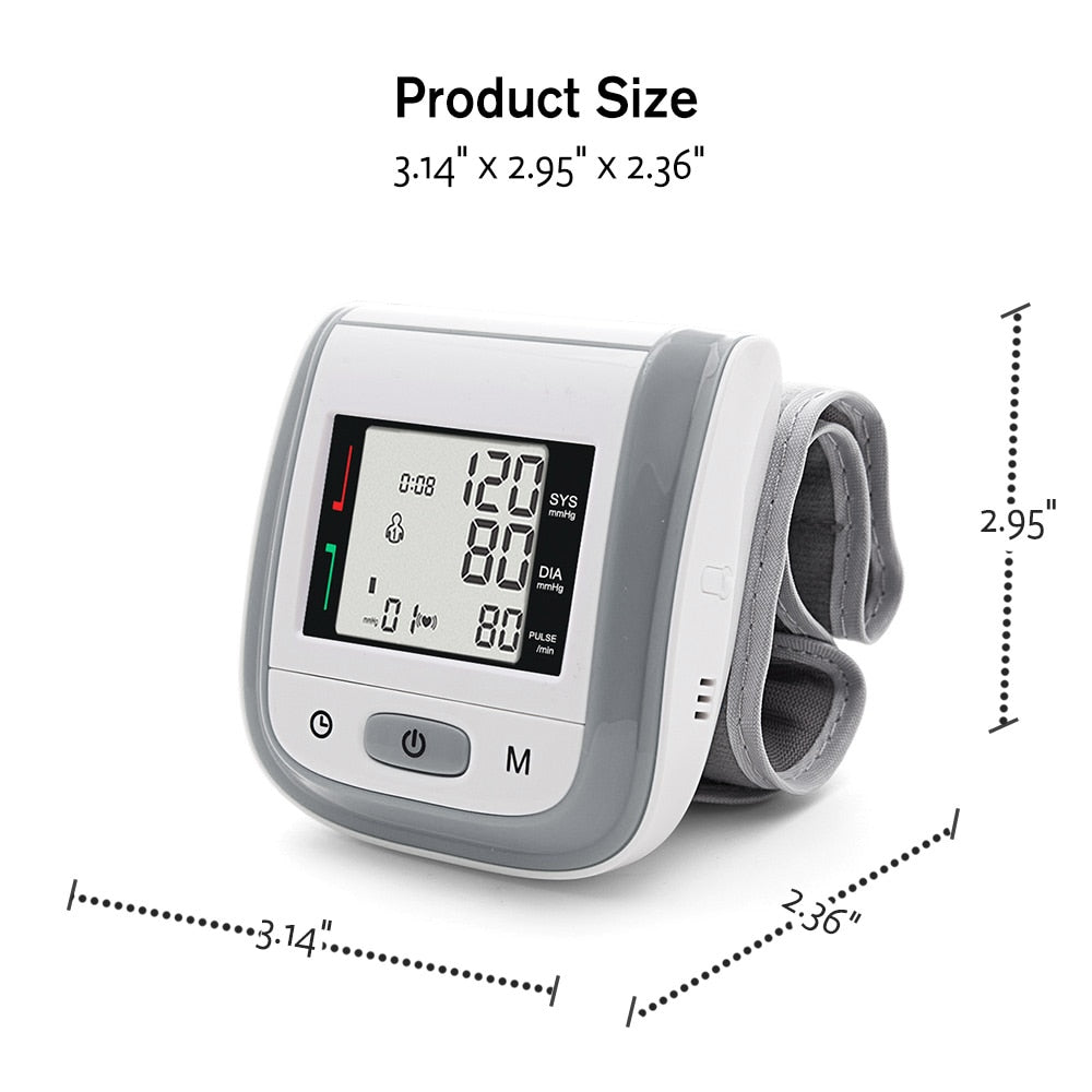 Yongrow Tonometer Automatic Wrist Digital Blood Pressure Monitor  lcd Sphgmomanometer - KiwisLove