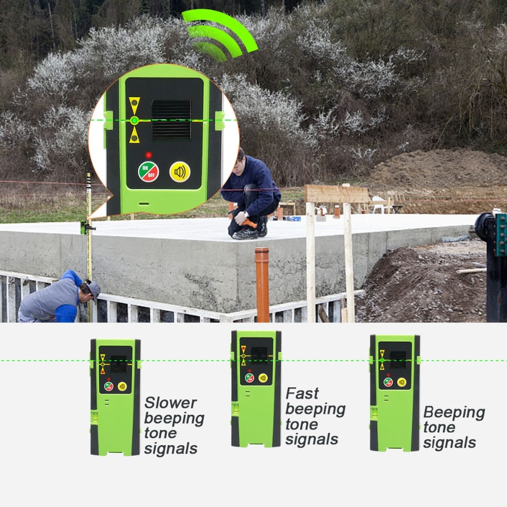 Huepar Digital LCD Laser Receiver Outdoor LR-6RG Red & Green Beam Cross Line - KiwisLove