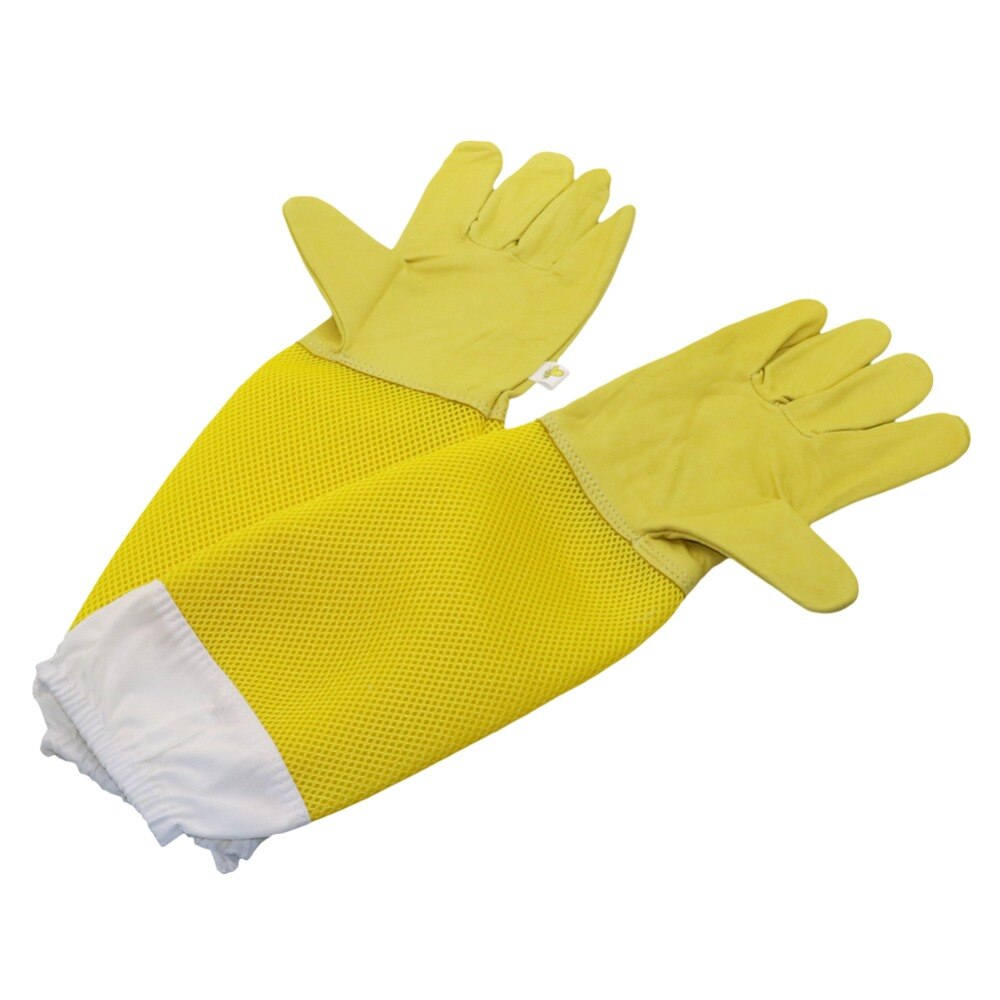 Beekeeping Gloves Sheepskin Breathable Material Bee Tools Mesh Hollow - KiwisLove
