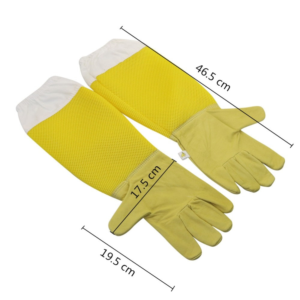 Beekeeping Gloves Sheepskin Breathable Material Bee Tools Mesh Hollow - KiwisLove