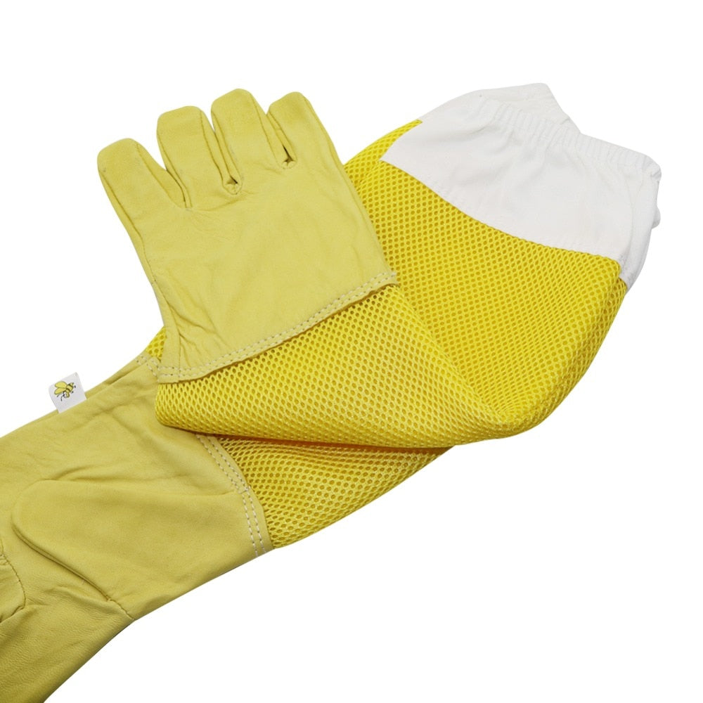 Beekeeping Gloves Sheepskin Breathable Material Bee Tools Mesh Hollow - KiwisLove