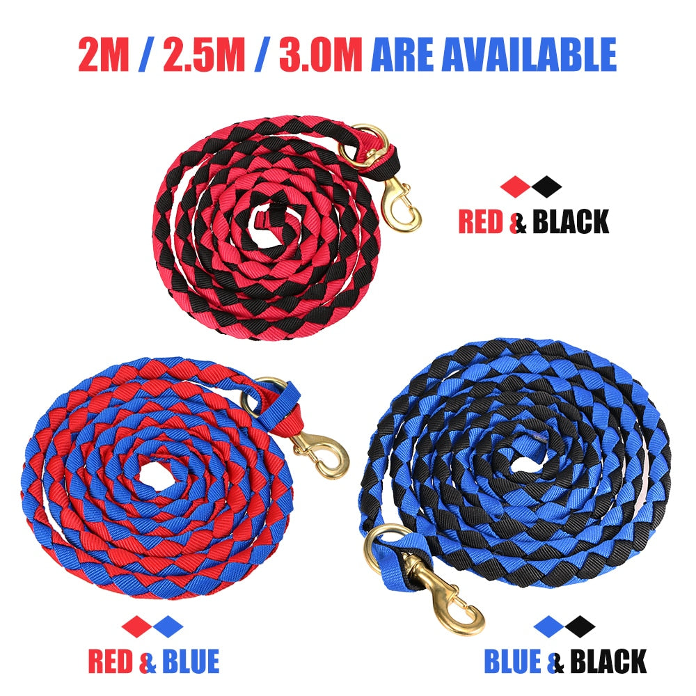 Horse Rope Halters with Brass Snap Training Rope Horse Riding Racing  Braid - KiwisLove
