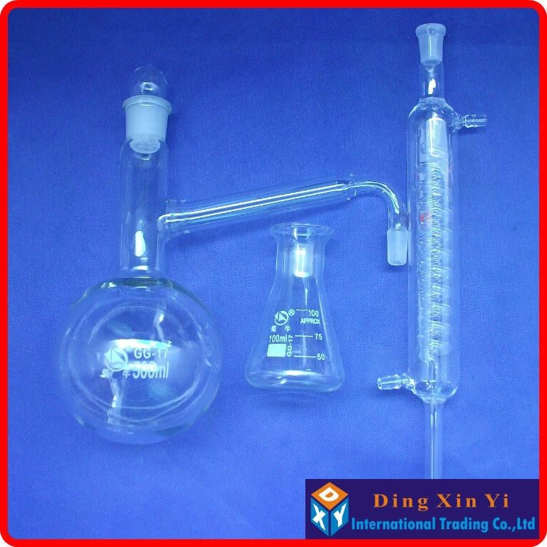 Distiling set distillation flask+graham condenser+conical flask distiller - KiwisLove