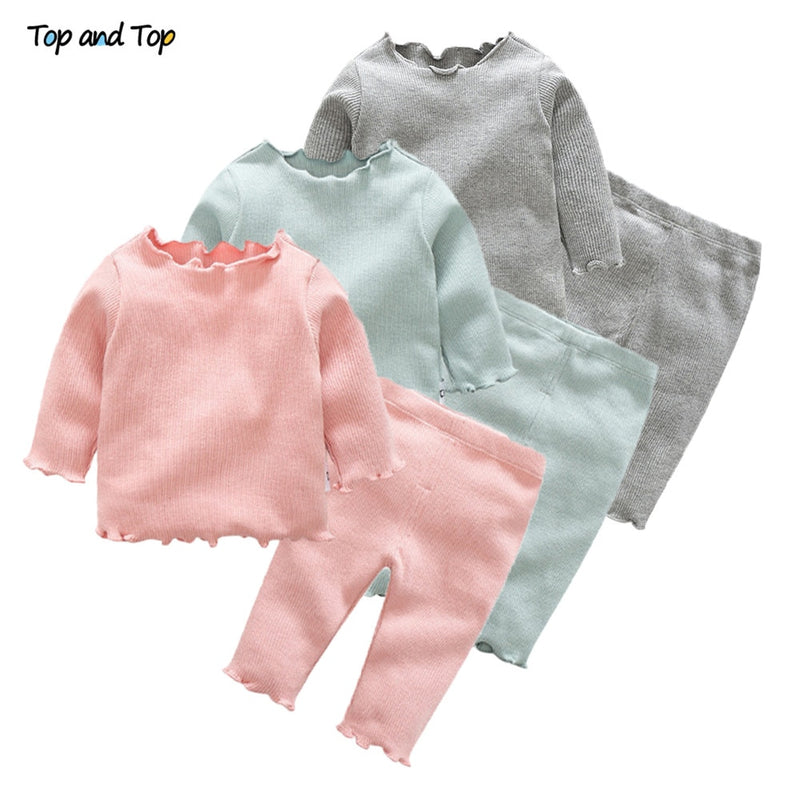 Girls Clothes Set  Cotton 2Pcs Tshirt+Trousers Baby Girls Tracksuit Casual Suit - KiwisLove