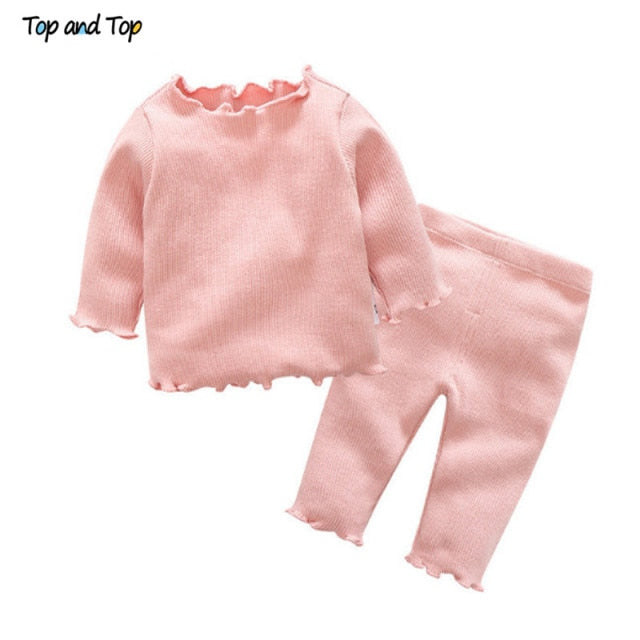 Girls Clothes Set  Cotton 2Pcs Tshirt+Trousers Baby Girls Tracksuit Casual Suit - KiwisLove