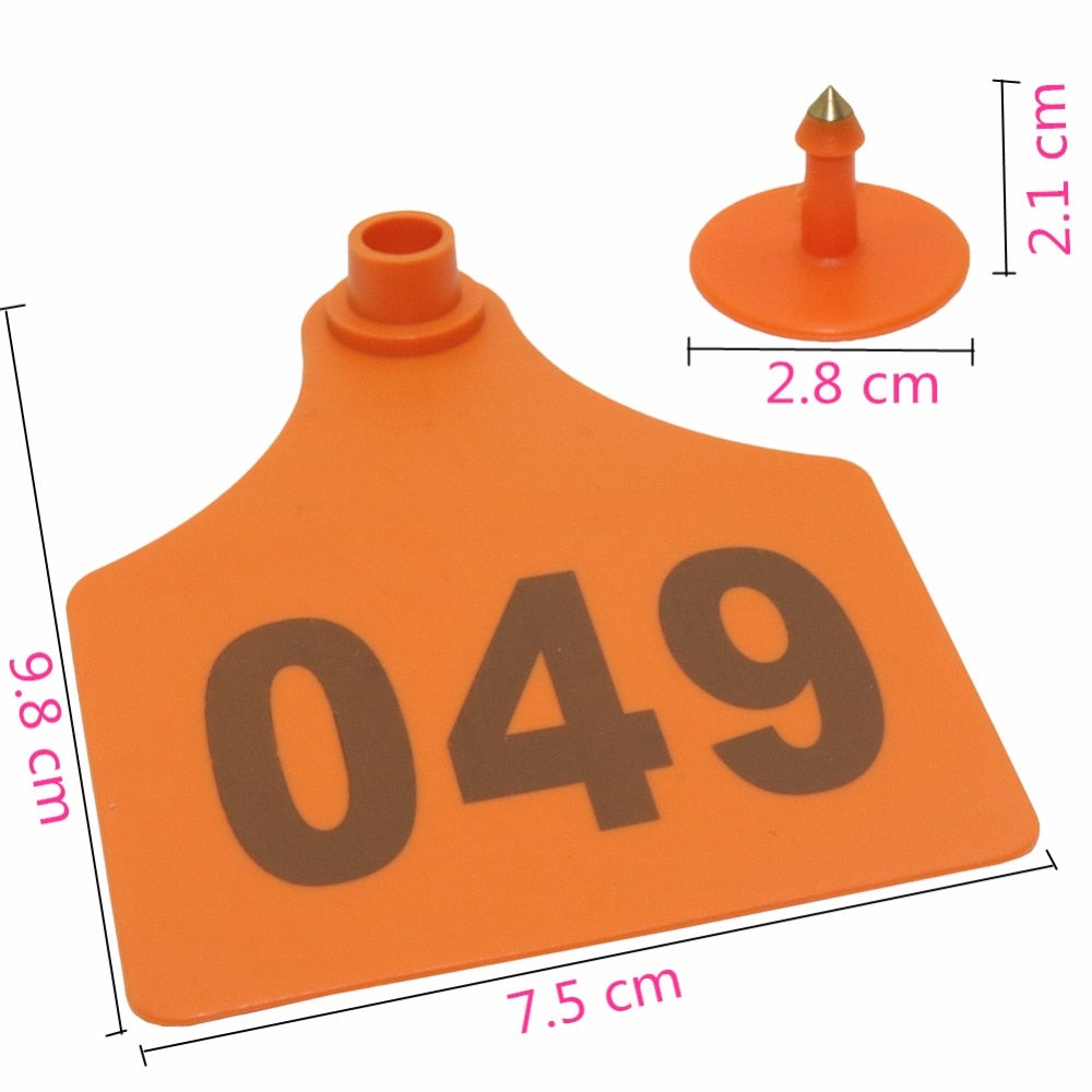 20Pcs Cow Cattle Large Ear Tag Laser Typing Plastic Digital Numbering - KiwisLove