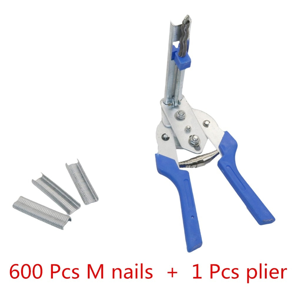 1 Set Fastening Clamp Chichen Rabbit Fox Bird Dog Cage Clamp Installation Kit Installation Poultry Cage Plier & 600 Nails - KiwisLove