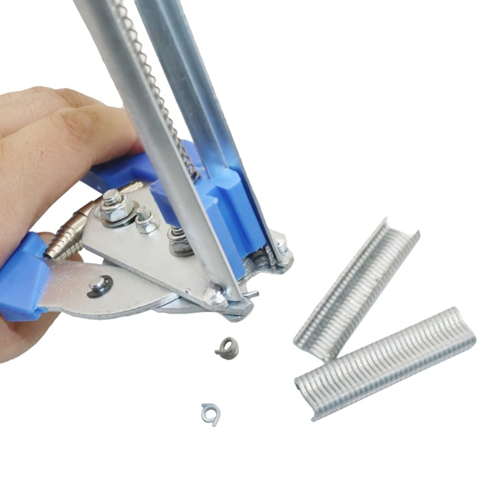 1 Set Fastening Clamp Chichen Rabbit Fox Bird Dog Cage Clamp Installation Kit Installation Poultry Cage Plier & 600 Nails - KiwisLove