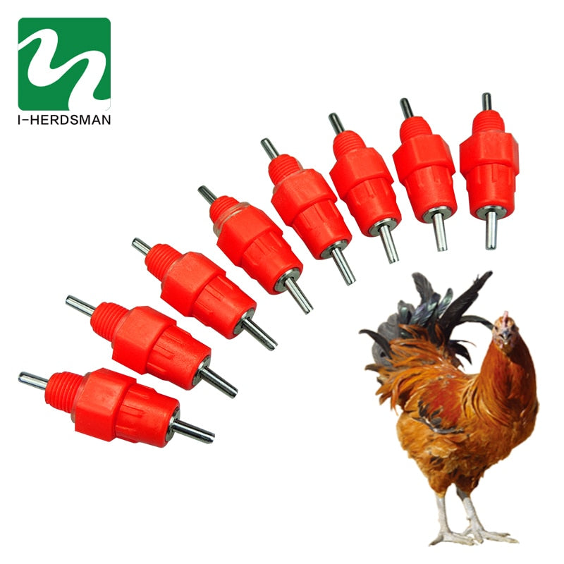 10 Pcs Water Nipple Chicken Feeders and Drinkers 360 Angle Poultry - KiwisLove