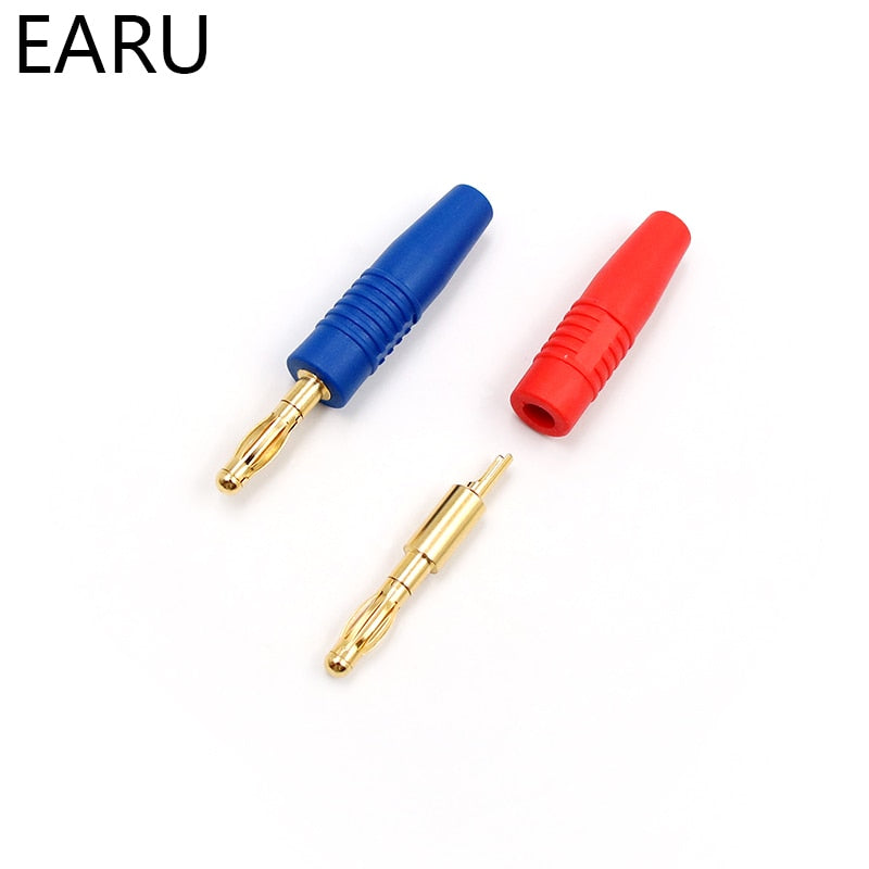 4pcs New 4mm Plugs Gold Plated Musical Speaker Cable Wire Pin Banana - KiwisLove