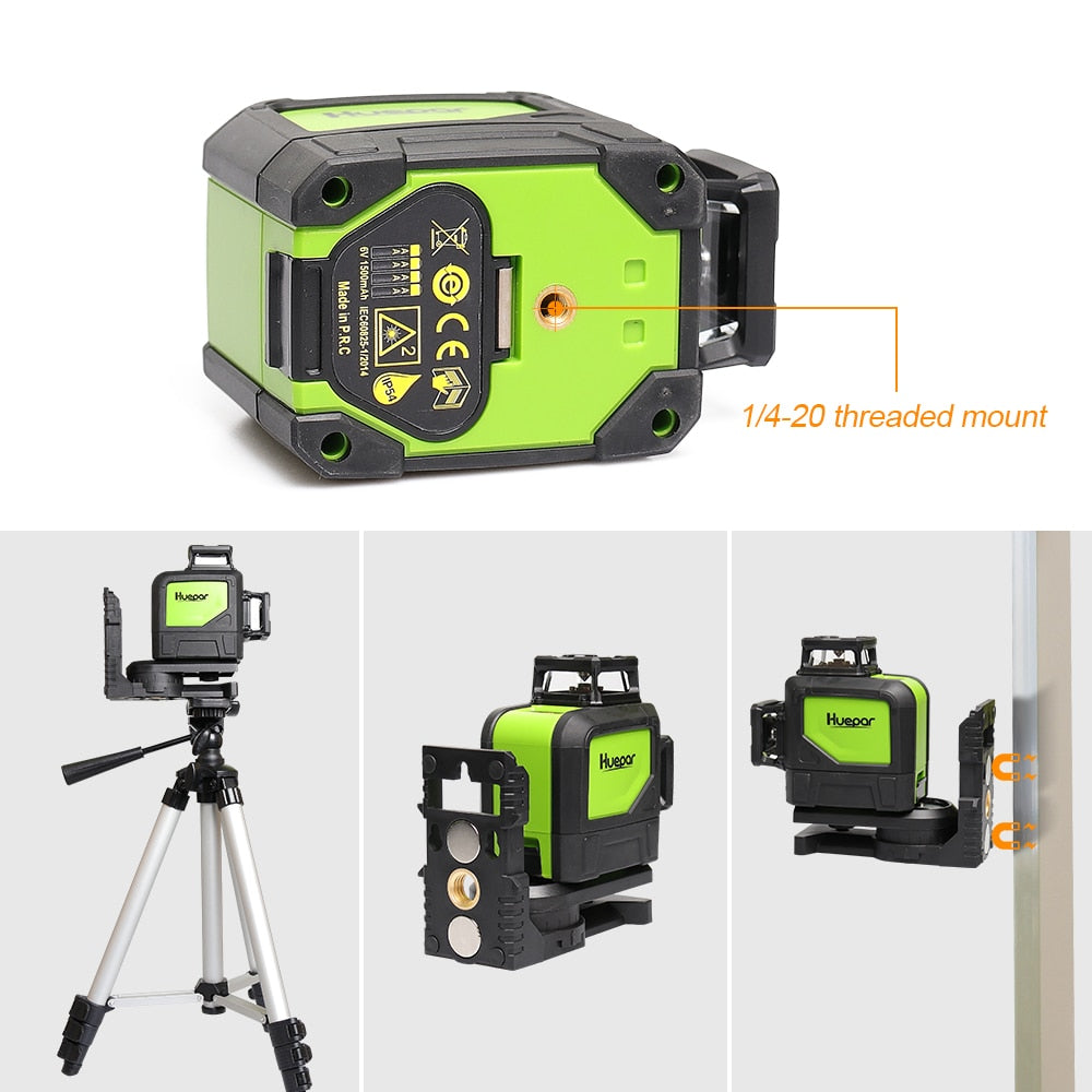 Huepar 902CG Green Beam Cross Line Laser 360-Degree - KiwisLove
