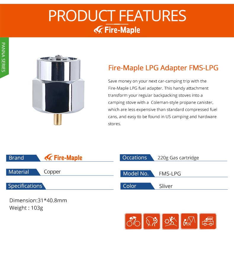 Fire Maple LPG Adapter Gas Connector Propane Small Tank Input Adaptor - KiwisLove